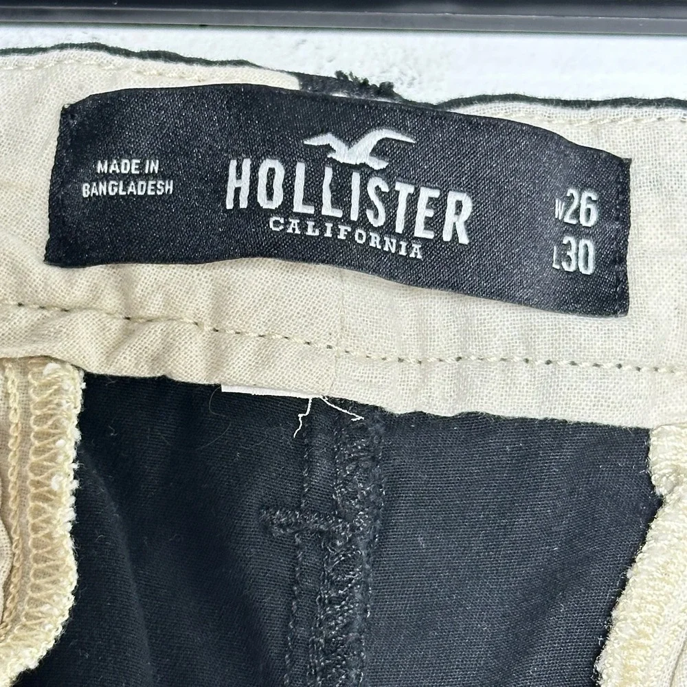 Hollister Epic Flex Slim‎ Straight Chino Pants Mens Black 26x30 Cotton Stretch